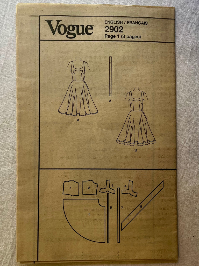 Vogue Vintage V2902 PARTIALLY CUT Misses Dress Sizes 6-10 – Wee Scotty