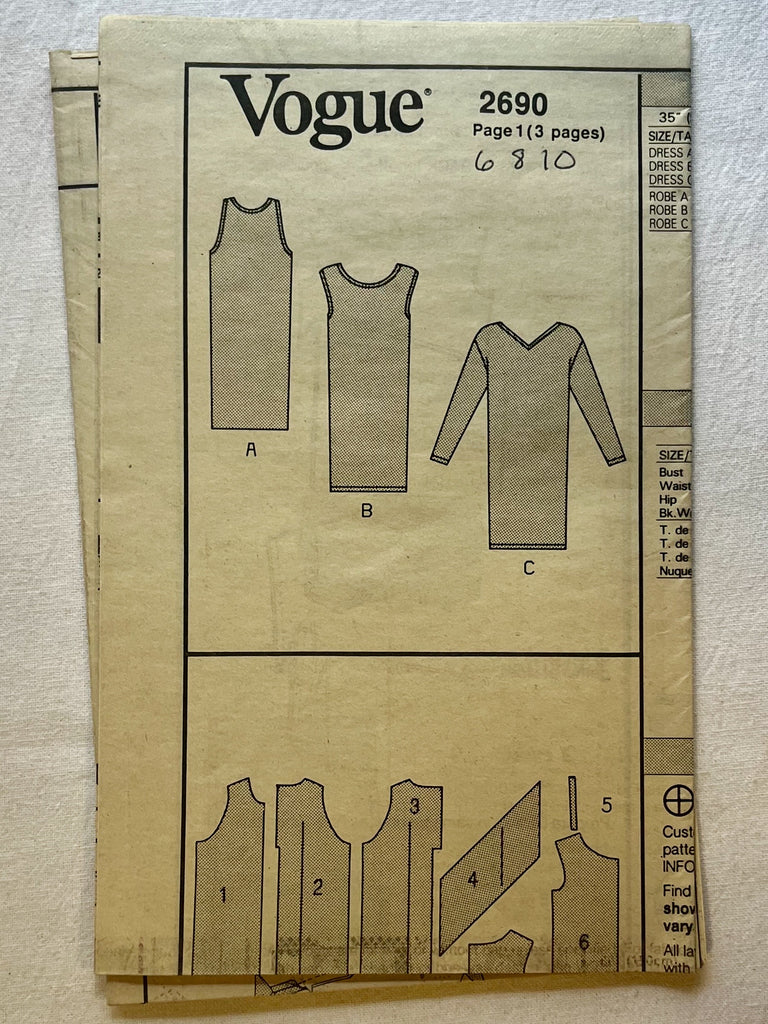 IN VOGUE Six decades of fashion ヴォーグ Vogue Calvin Klein 2690 UNCUT Misses Dress Sizes 6-10 – Wee