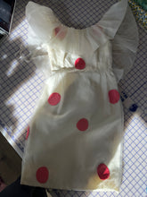 White Ruffle Pink Polka Dot Dress