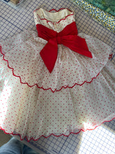 Strapless White and Red Polka Dot Dress