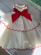 Strapless White and Red Polka Dot Dress