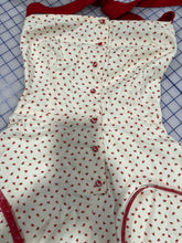White and Red Floral Dot Halter Dress