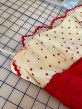 Strapless White and Red Polka Dot Dress