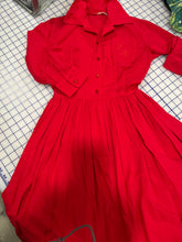 Red 50's Dress Swiss Dot Cotton