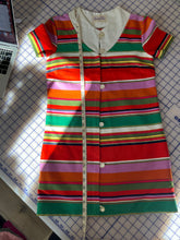 Rainbow Striped w/ White Yolk Dress
