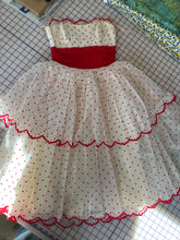 Strapless White and Red Polka Dot Dress