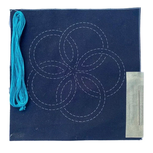 Yazzii Sashiko Kit Citrus Wheel Aqua