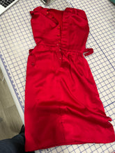 Red Satin Sleeveless "Lanz" Dress