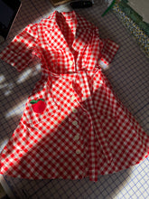 Red Checkered Button Up Dress