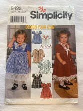 Simplicity 9492 Pattern UNCUT Toddlers' Design Your Own Dress