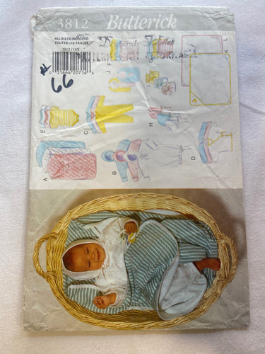 Butterick 3812 Pattern UNCUT Infants' 10 Piece Layette All Sizes Included