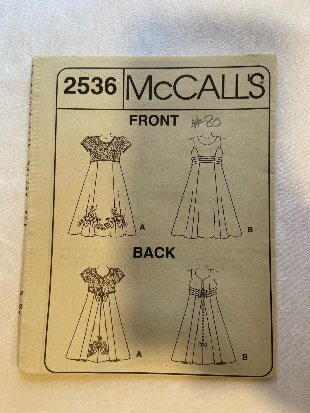 McCall's 2536 Pattern CUT Childrens' & Girls' Formal Dresses Sizes 6, Wee Scotty McCall's 2536 Pattern CUT Childrens' & Girls' Formal Dresses Sizes 6, Wee Scotty