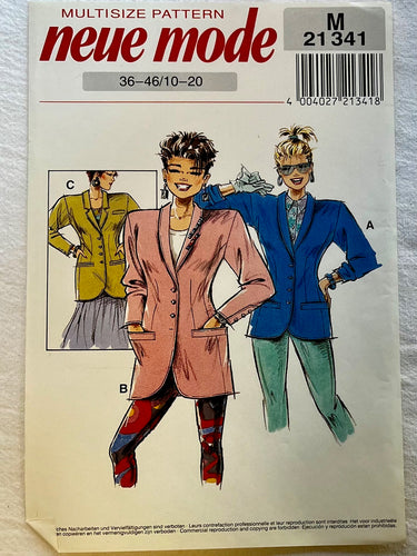 Neue Mode M21341 UNCUT Jacket Sizes 10-20