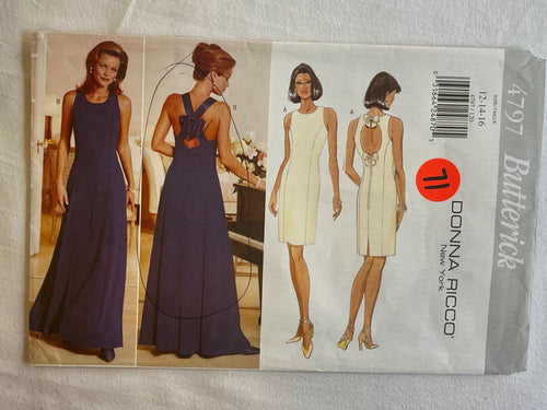 Butterick Donna Ricco 4797 CUT Misses Dress Size 14