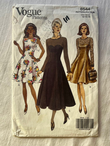 Vogue 8544 CUT Misses Dress Size 16