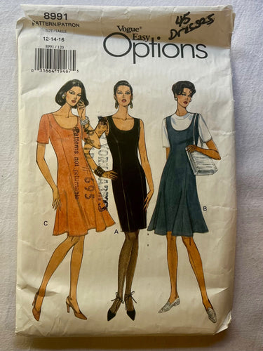 Vogue Easy Options 8991 CUT Misses Dress Size 16