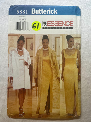 Butterick 5881 UNCUT Misses Dress Size 14-18