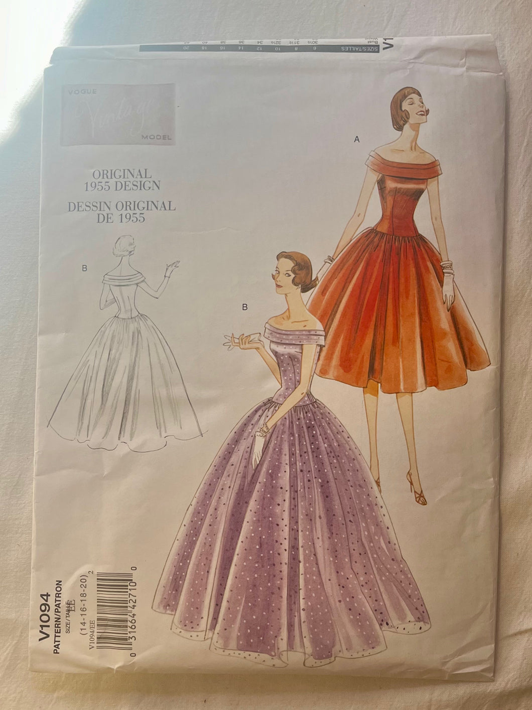 Vogue Vintage V1094 UNCUT Misses Dress Sizes 14-20 Wee Scotty Vogue Vintage V1094 UNCUT Misses Dress Sizes 14-20 Wee Scotty