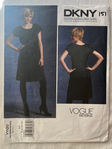 Vogue Donna Karan V1120 PARTIALLY CUT Misses Dress Sizes 6-12