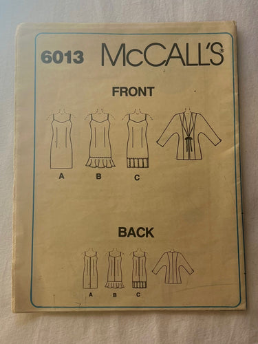 McCall's 6013 CUT Misses Dress Size 14