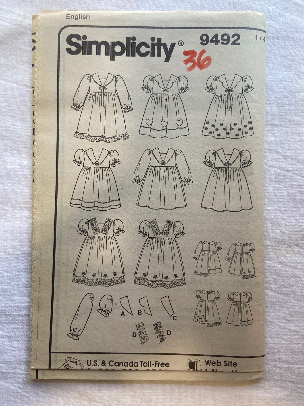 Simplicity 9492 Pattern UNCUT Toddlers' Design Your Own Dress Wee Scotty Simplicity 9492 Pattern UNCUT Toddlers' Design Your Own Dress Wee Scotty
