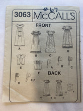 McCall's 3063 Pattern Uncut Infants' Christening Gown, Rompers w/ Snap Crotch & Bonnet All Sizes Included