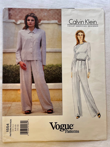Vogue Calvin Klein 1554 UNCUT Suit Sizes 6-10