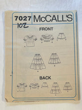 Easy McCall's 7027 Sewing Pattern PARTIALLY CUT Girls' Top, Skirt, & Shorts Sizes 7, 8, 10