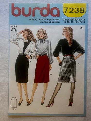 Burda Pattern 7238 UNCUT Adult Skirt Sizes 8-18