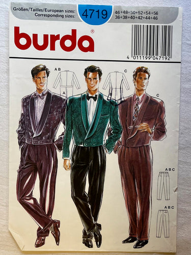 Burda 4719 PARTIALLY CUT Men's Wear Sizes 36-46