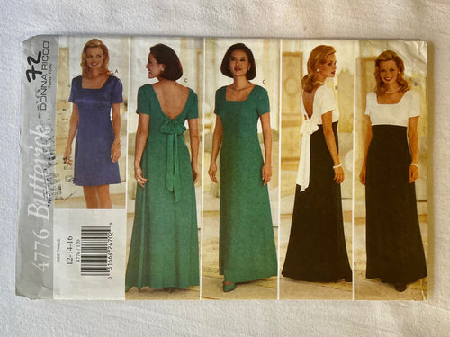 Butterick Donna Ricco 4776 UNCUT Misses Dress Sizes 12-16