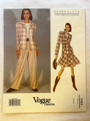 Vogue Perry Ellis 1093 UNCUT Suit Sizes 8-12