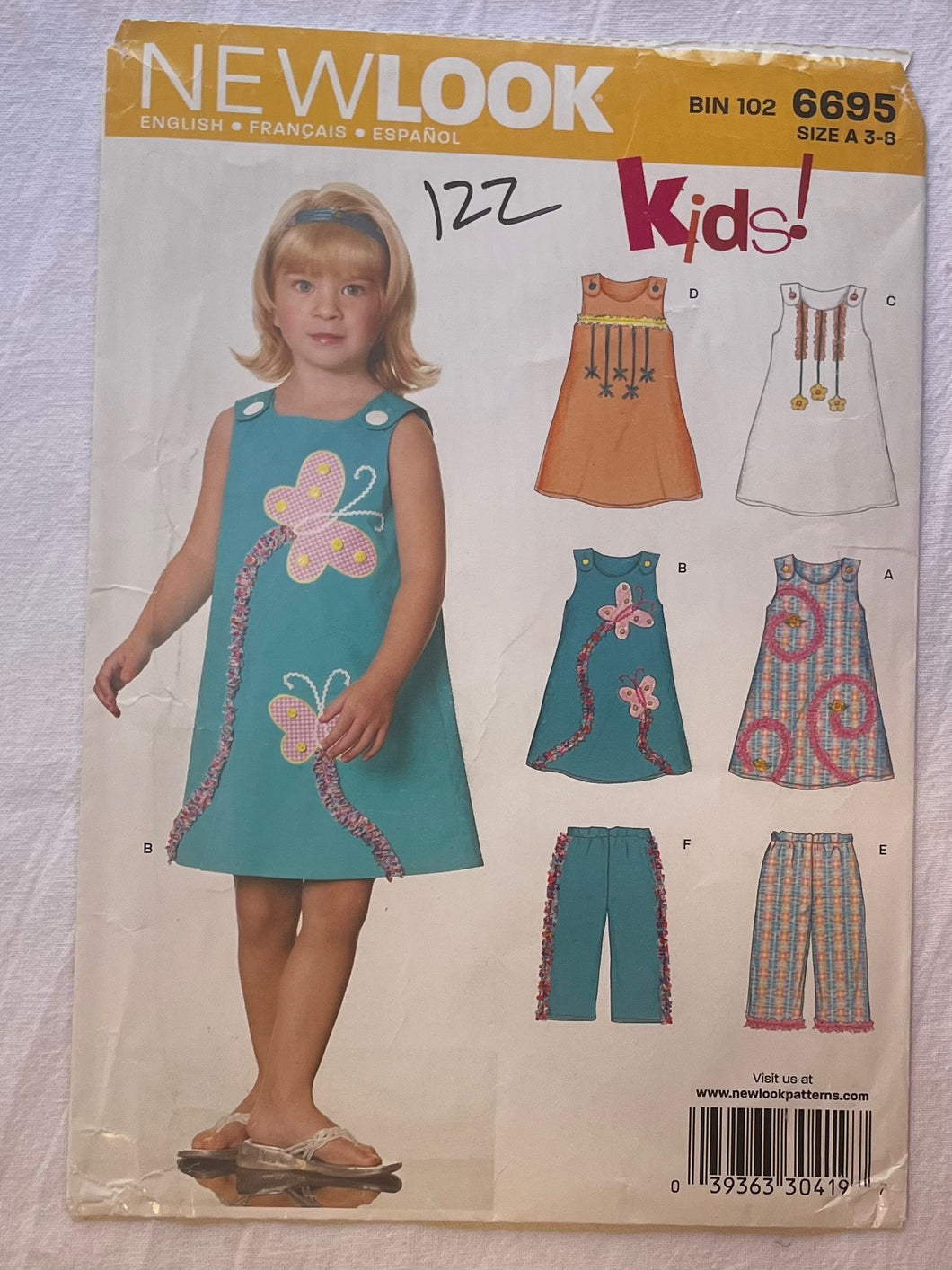 New Look 6695 Pattern PARTIALLY CUT Girls Dress and Pants Size 5-8 Wee Scotty New Look 6695 Pattern PARTIALLY CUT Girls Dress and Pants Size 5-8 Wee Scotty