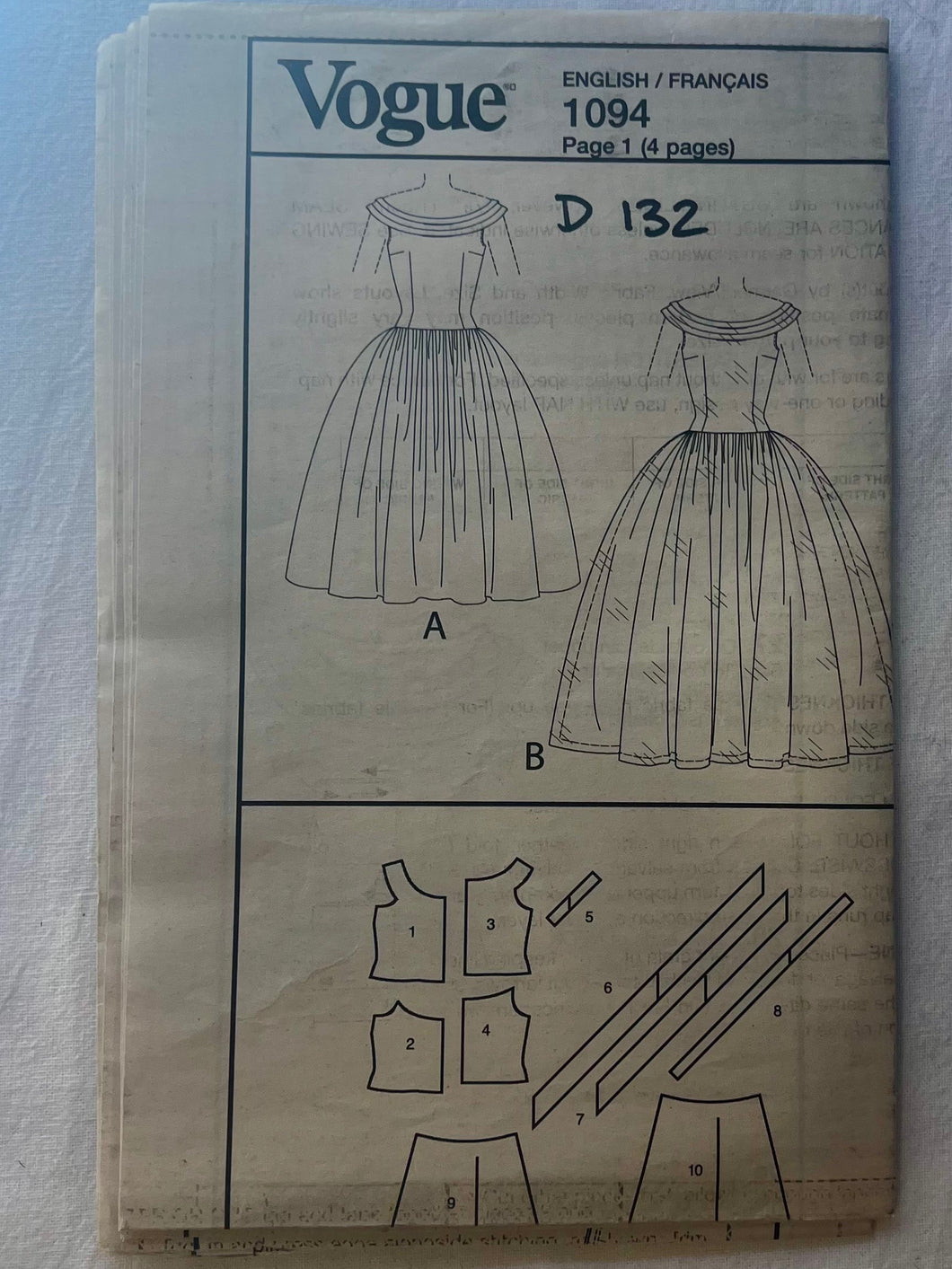 Vogue Vintage V1094 UNCUT Misses Dress Sizes 14-20 – Wee Scotty Vogue Vintage V1094 UNCUT Misses Dress Sizes 14-20 – Wee Scotty