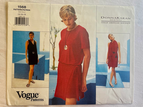 Vogue Donna Karan 1568 UNCUT Misses Dress Sizes 14-18