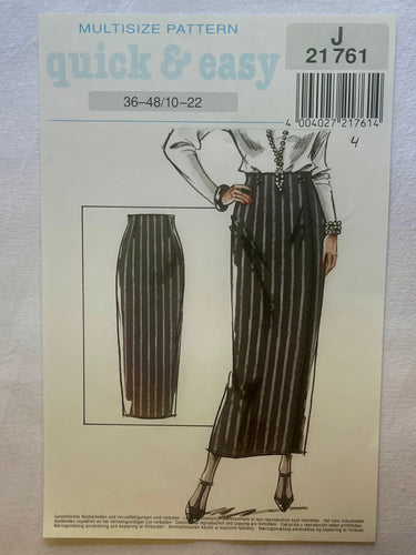 Neue Mode Quick and Easy J21761 PARTIALLY CUT Adult Skirt Sizes 10-22
