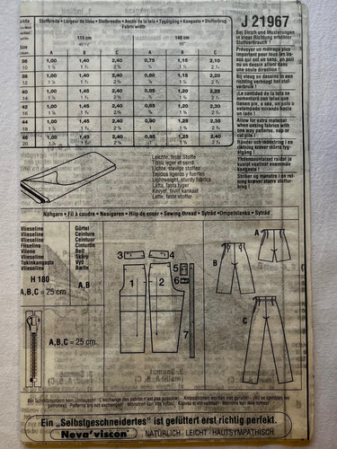 Neue Mode STIL J21967 UNCUT Adult Pants and Short Sizes 10-20