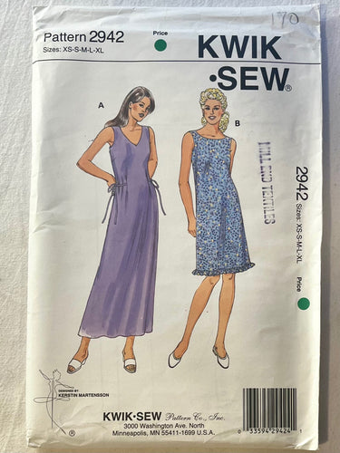 Kwik Sew 2942 UNCUT Misses Dress Sizes XS-XL