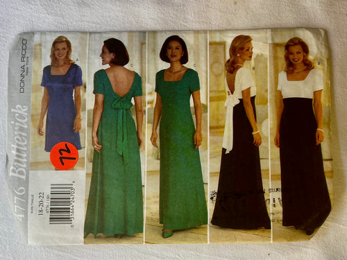 Butterick Donna Ricco 4776 CUT Misses Dress Size 22