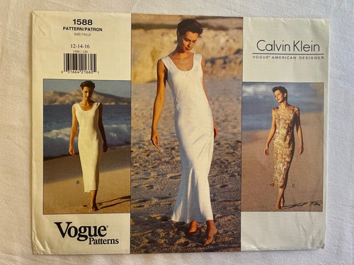 Vogue Calvin Klein 1588 UNCUT Misses Dress Sizes 12-16