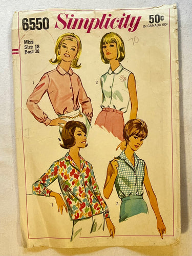 Simplicity 6550 CUT Blouse Size 18