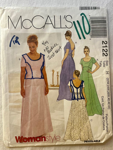 McCall's 2122 CUT Misses Dress Size 26