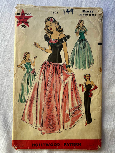 Hollywood Patterns 1501 CUT Misses Dress Size 12