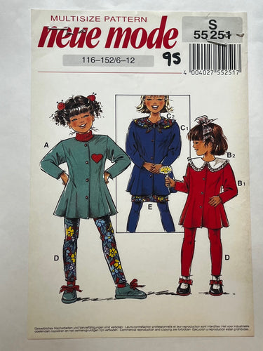 Neue Mode S55251 Childrens' Pattern UNCUT Blouse & Leggings Sizes 6-12