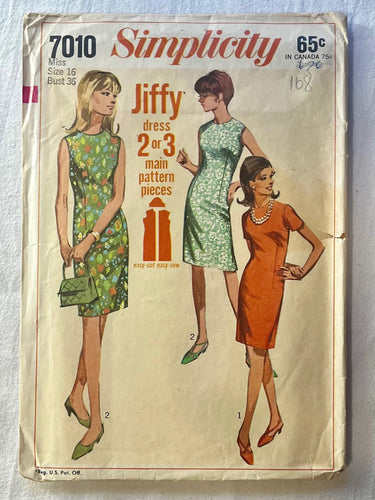 Simplicity 7010 CUT Misses Dress Size 16