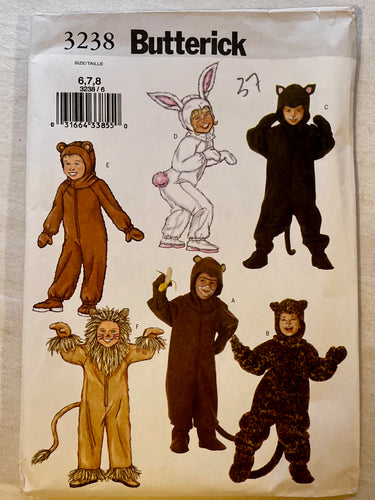 Butterick 3238 UNCUT Kids Costumes Sizes 6-8