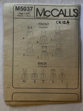 McCall's M5037 Pattern PARTIALLY CUT Girls Dress Size 7, 8, 10, 12, 14