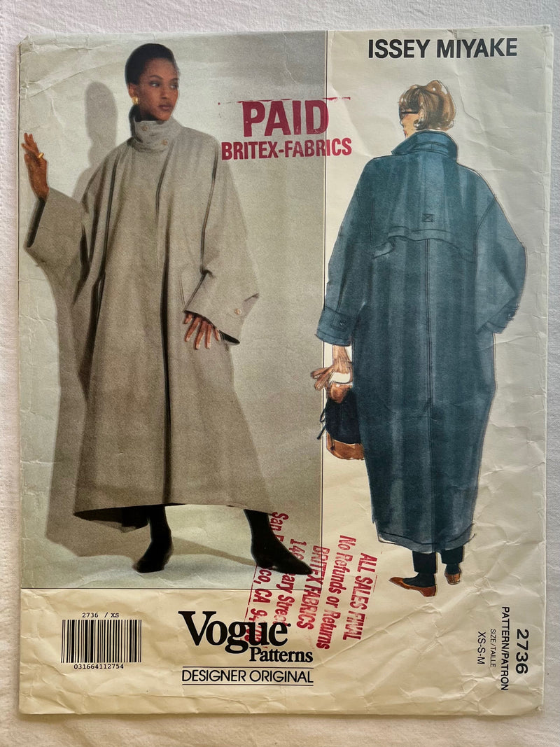 Vogue Issey Miyake 2736 UNCUT Coat Sizes XS-M - Main Image