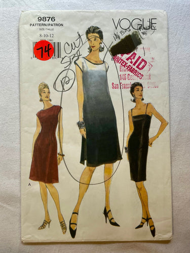Vogue 9876 CUT Misses Dress Size 12