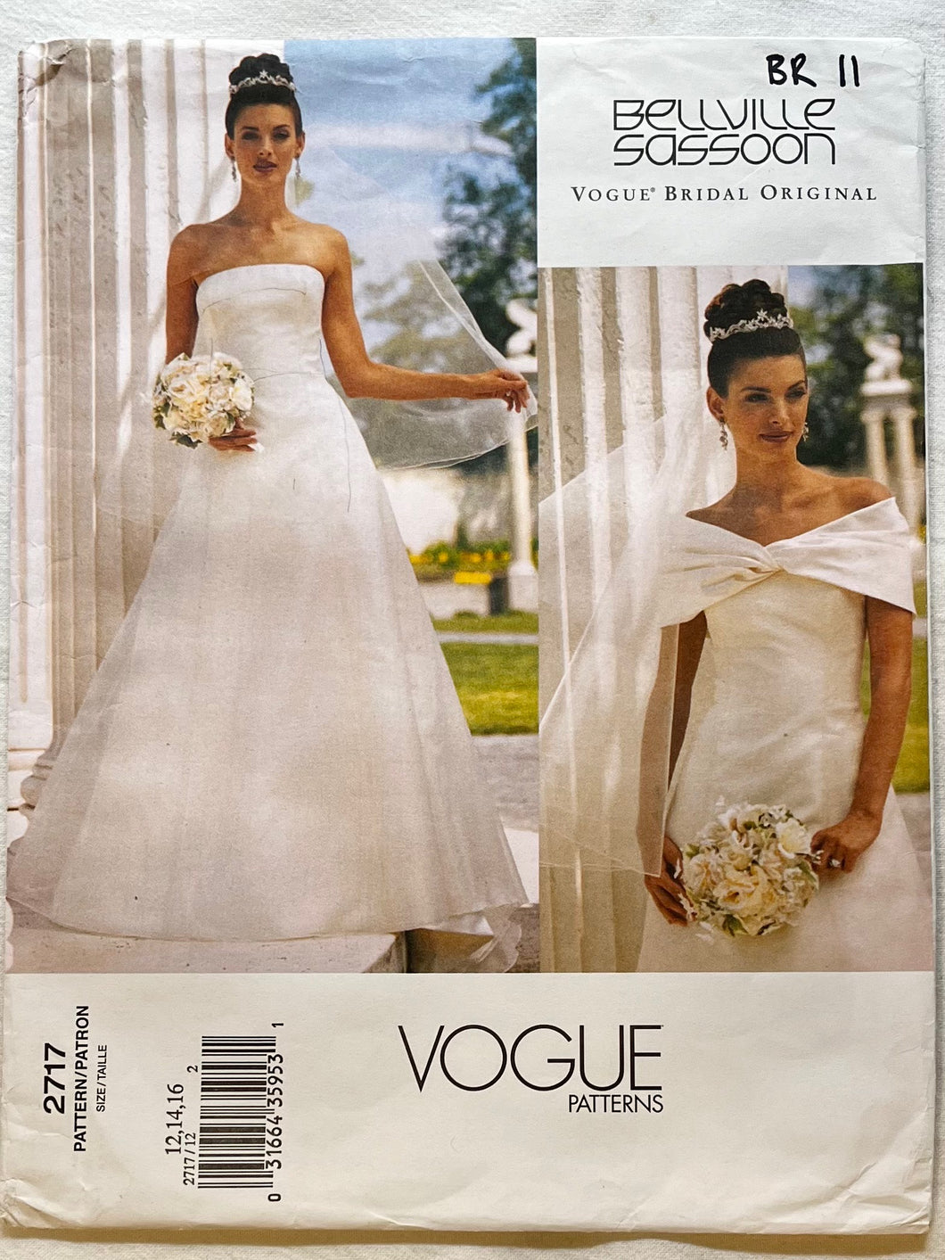 Vogue Bellville Sassoon 2717 UNCUT Wedding Dress Sizes 12-16 Wee Scotty Vogue Bellville Sassoon 2717 UNCUT Wedding Dress Sizes 12-16 Wee Scotty
